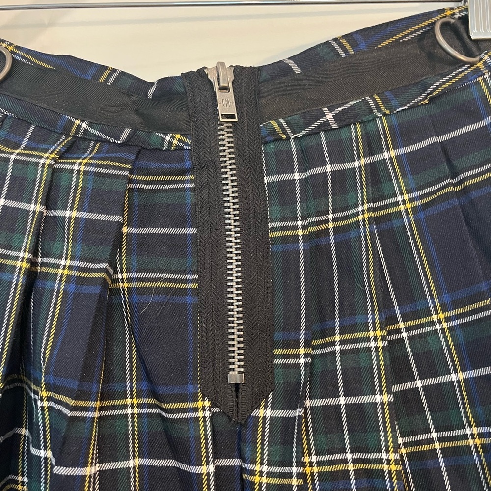 NWT Dolls Kill Current Mood Plaid Pleated Mini Skirt Punk Goth Grunge Rave Sz L - Picture 5 of 11